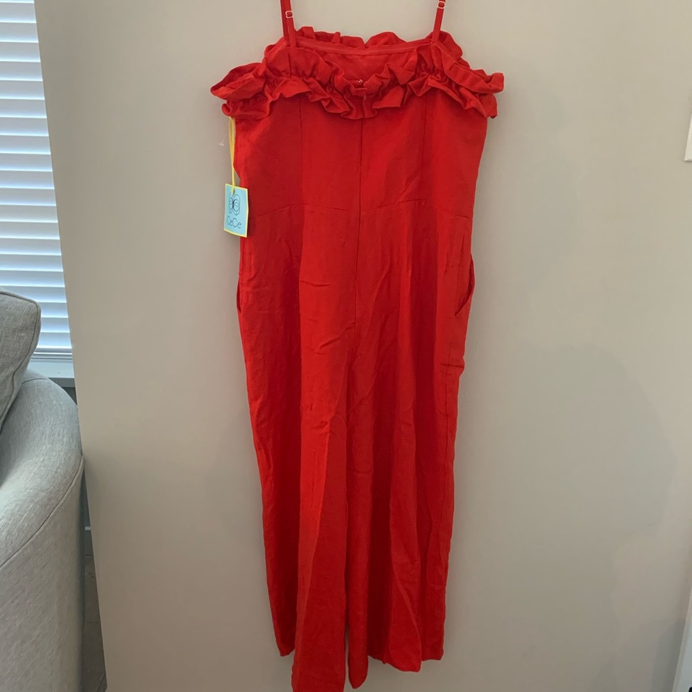 CeCe Havana Fiesta Red Jumpsuit - Picture 6 of 8
